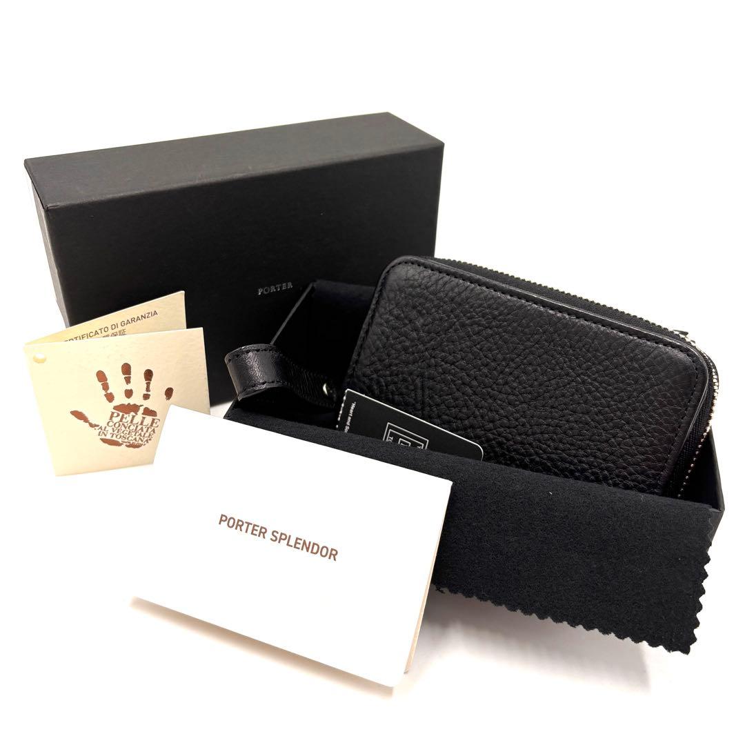 【現行品・未使用保管品】ポーター スプレンダー  & カードケース 黒 革
