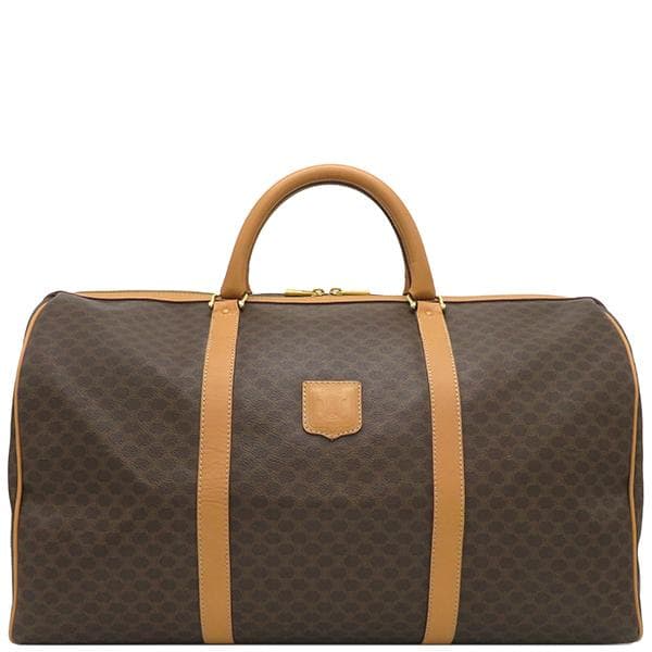 CELINE　ボストンバッグ マカダム PVC ブラウン 総柄 トリオンフ ロゴ