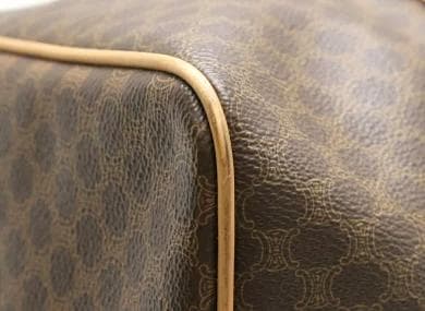 CELINE　ボストンバッグ マカダム PVC ブラウン 総柄 トリオンフ ロゴ