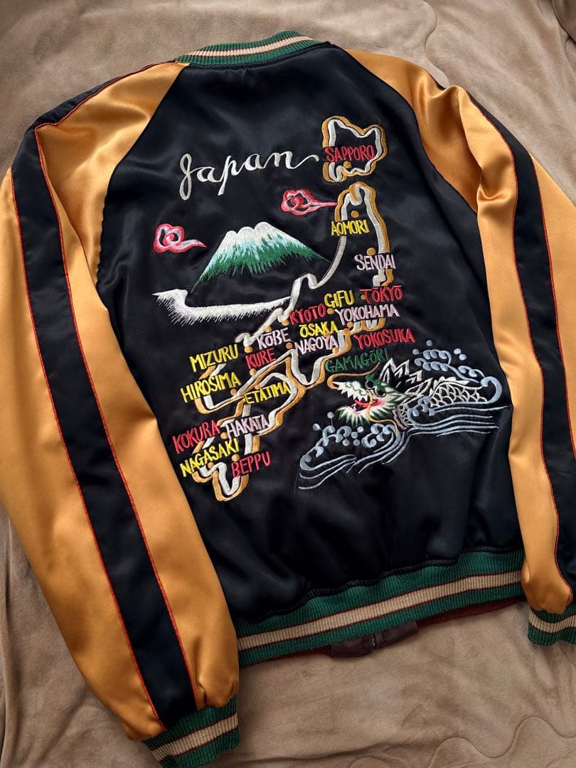 ２面用 テーラー東洋 ワシ 龍 地図 日本限定 スカジャン vintage