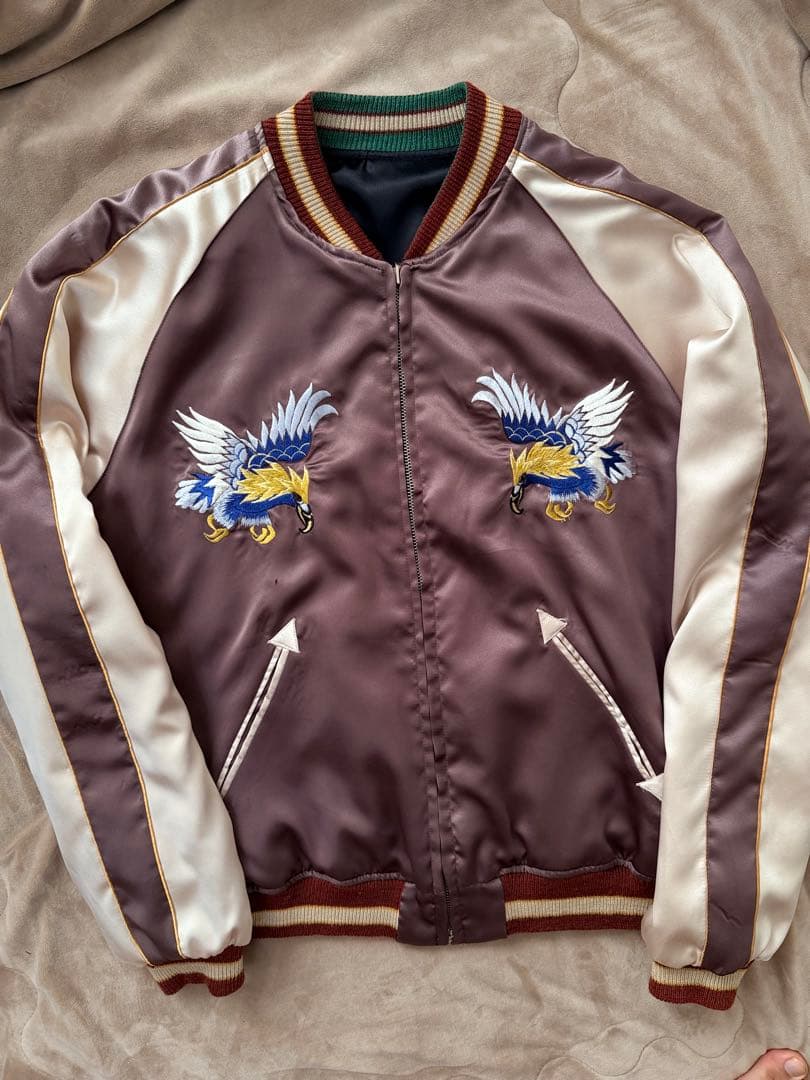 ２面用 テーラー東洋 ワシ 龍 地図 日本限定 スカジャン vintage