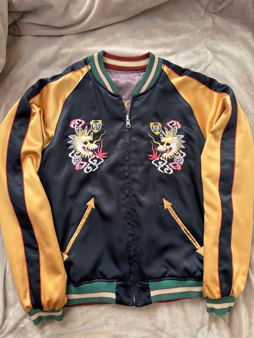 ２面用 テーラー東洋 ワシ 龍 地図 日本限定 スカジャン vintage