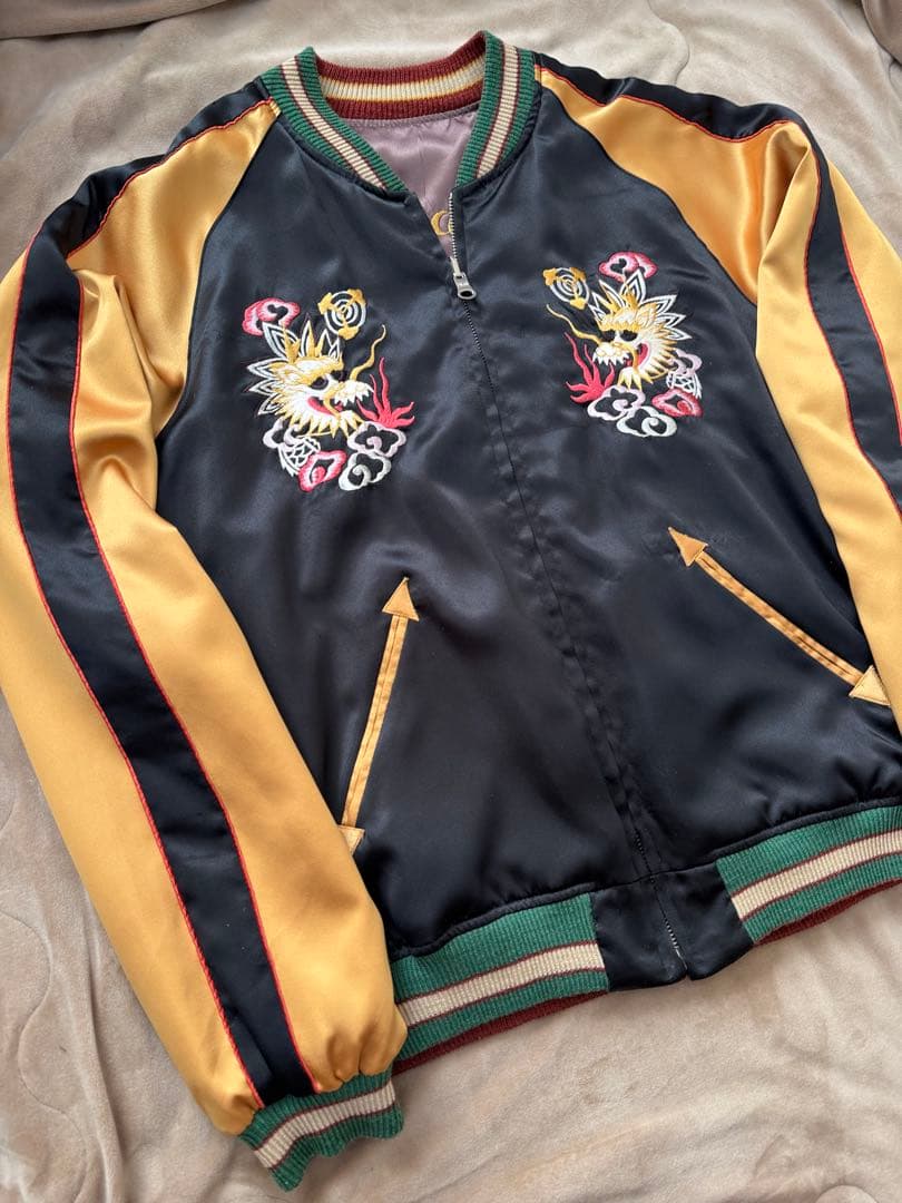 ２面用 テーラー東洋 ワシ 龍 地図 日本限定 スカジャン vintage