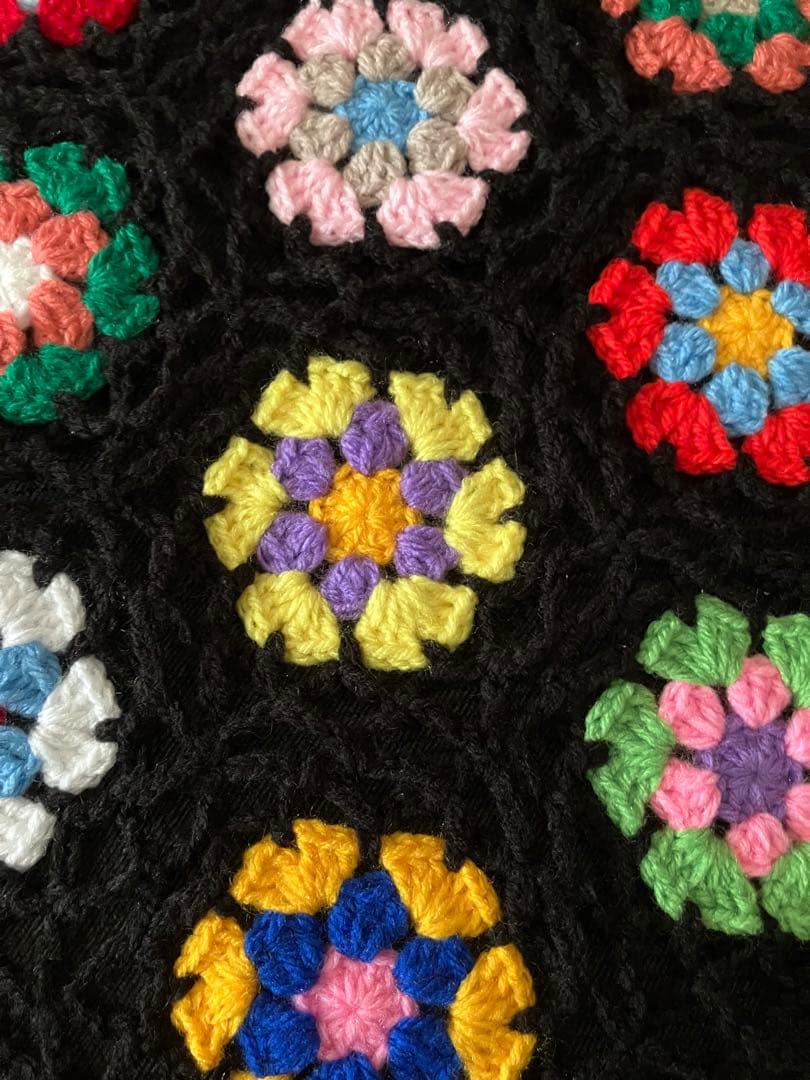 ソファーカバー　ベッドカバー　マルチカバー手編み　モチーフ編み　ハンドメイド