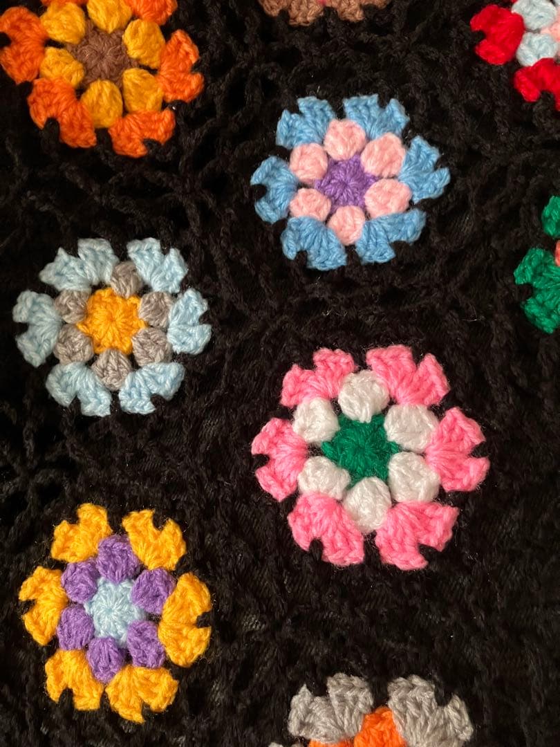 ソファーカバー　ベッドカバー　マルチカバー手編み　モチーフ編み　ハンドメイド