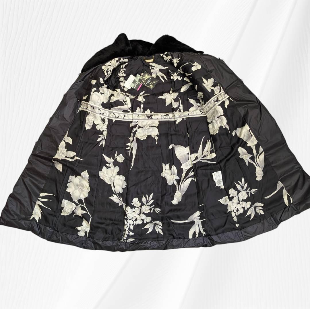 【未使用】LEONARD レオナール 高級ダウン ブラック ファー 紐付き ４２