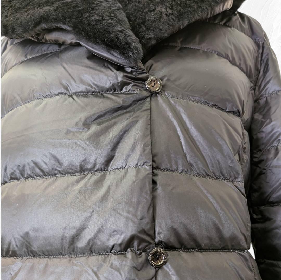 【未使用】LEONARD レオナール 高級ダウン ブラック ファー 紐付き ４２