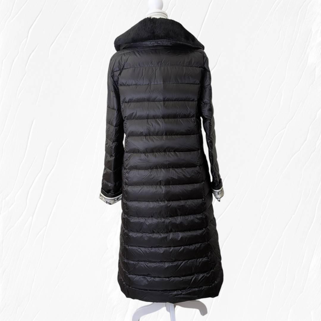 【未使用】LEONARD レオナール 高級ダウン ブラック ファー 紐付き ４２