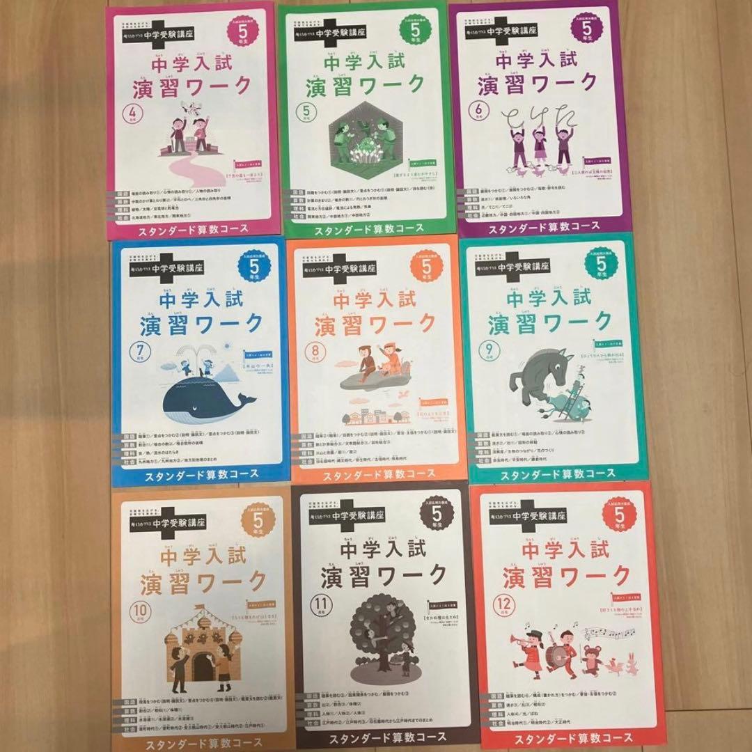 ベネッセ　進研ゼミ　中学受験講座5年生　テキスト&演習ワーク４月〜12月