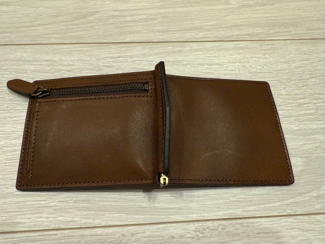 【土屋鞄】美品 マネークリップウォレット スモーキーブラウン