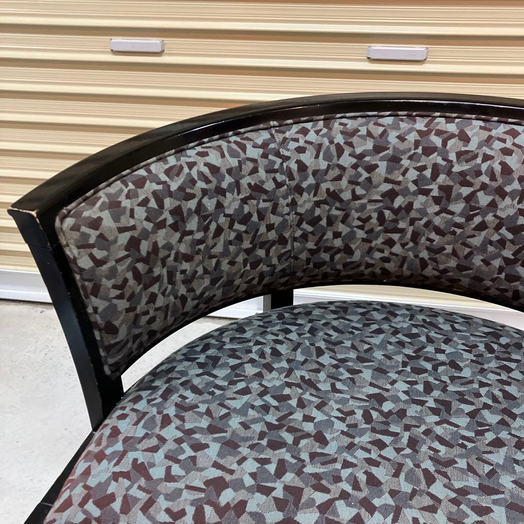 昭和レトロ マルニ ベントウッド 木製ロビーチェア ラウンジチェア 幾何学模様