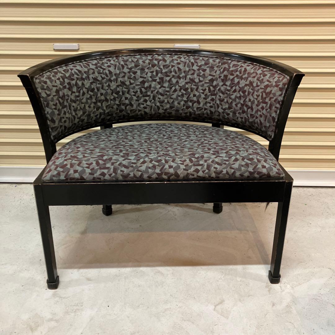 昭和レトロ マルニ ベントウッド 木製ロビーチェア ラウンジチェア 幾何学模様