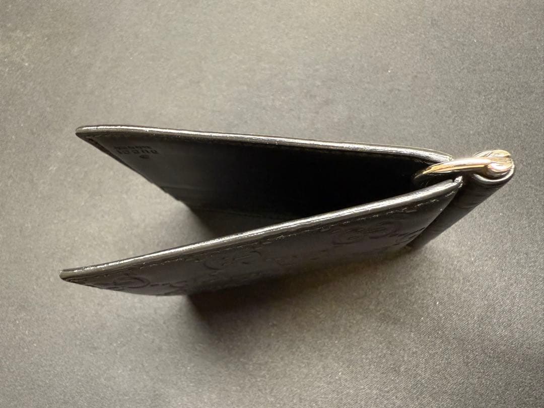 BOY　GUCCI ブラック レザー マネークリップ