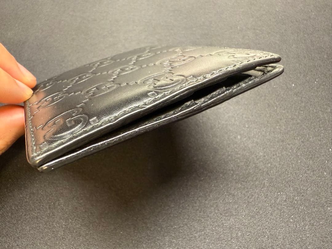 BOY　GUCCI ブラック レザー マネークリップ