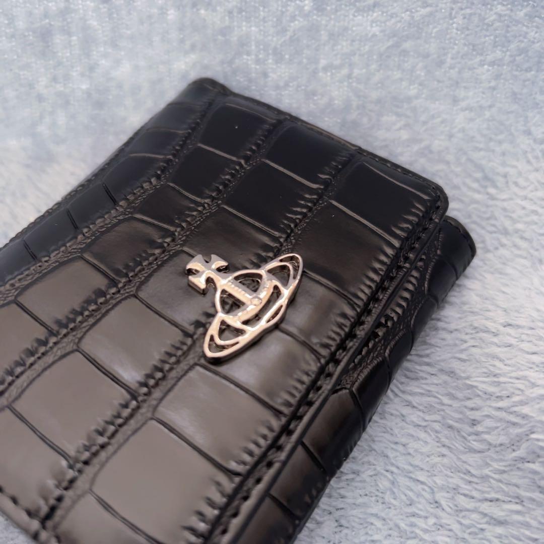 Vivienne Westwood黒 クロコダイル風 三つ折り財布
