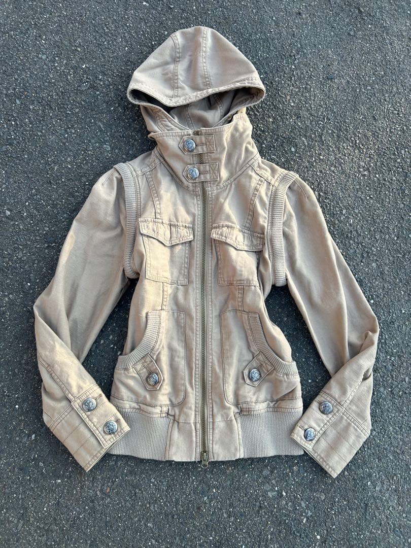 00s archive 2way ギミック ミリタリージャケット グランジ