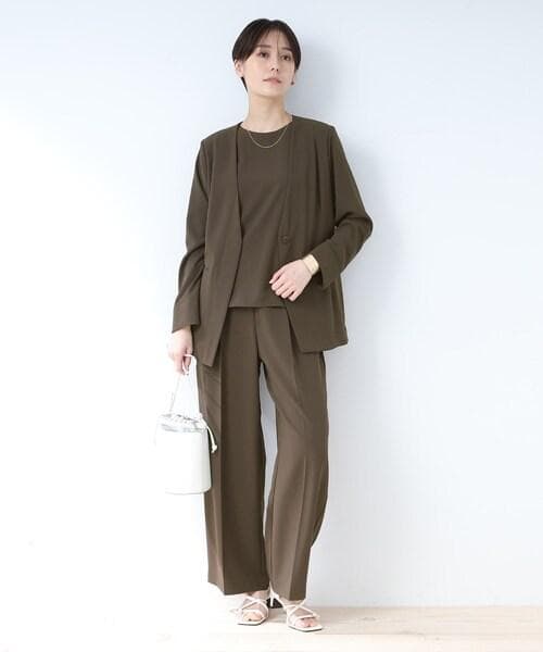 新品未使用品【INDIVI】ジャケット＋ワイドパンツ S　 白　ホワイト