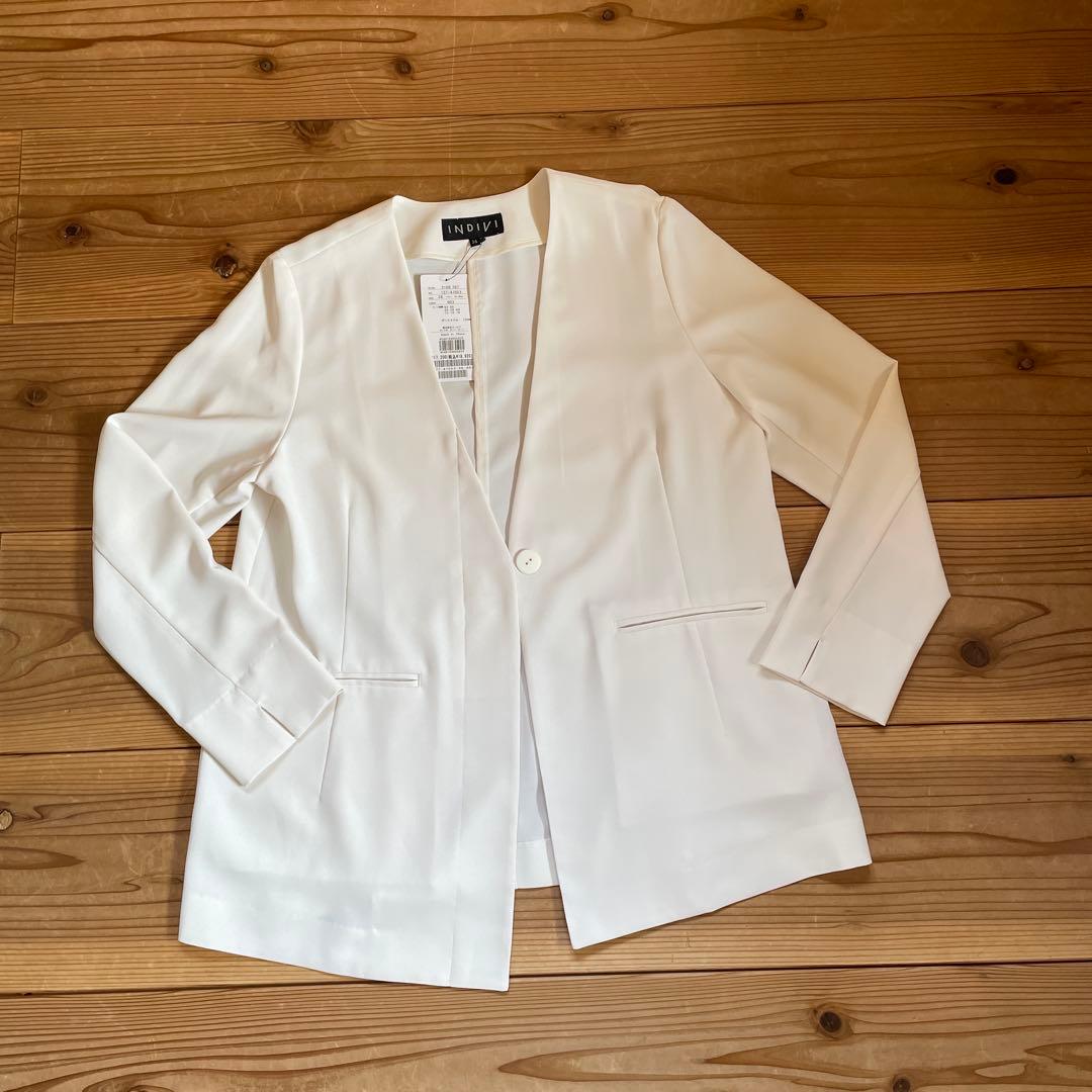新品未使用品【INDIVI】ジャケット＋ワイドパンツ S　 白　ホワイト