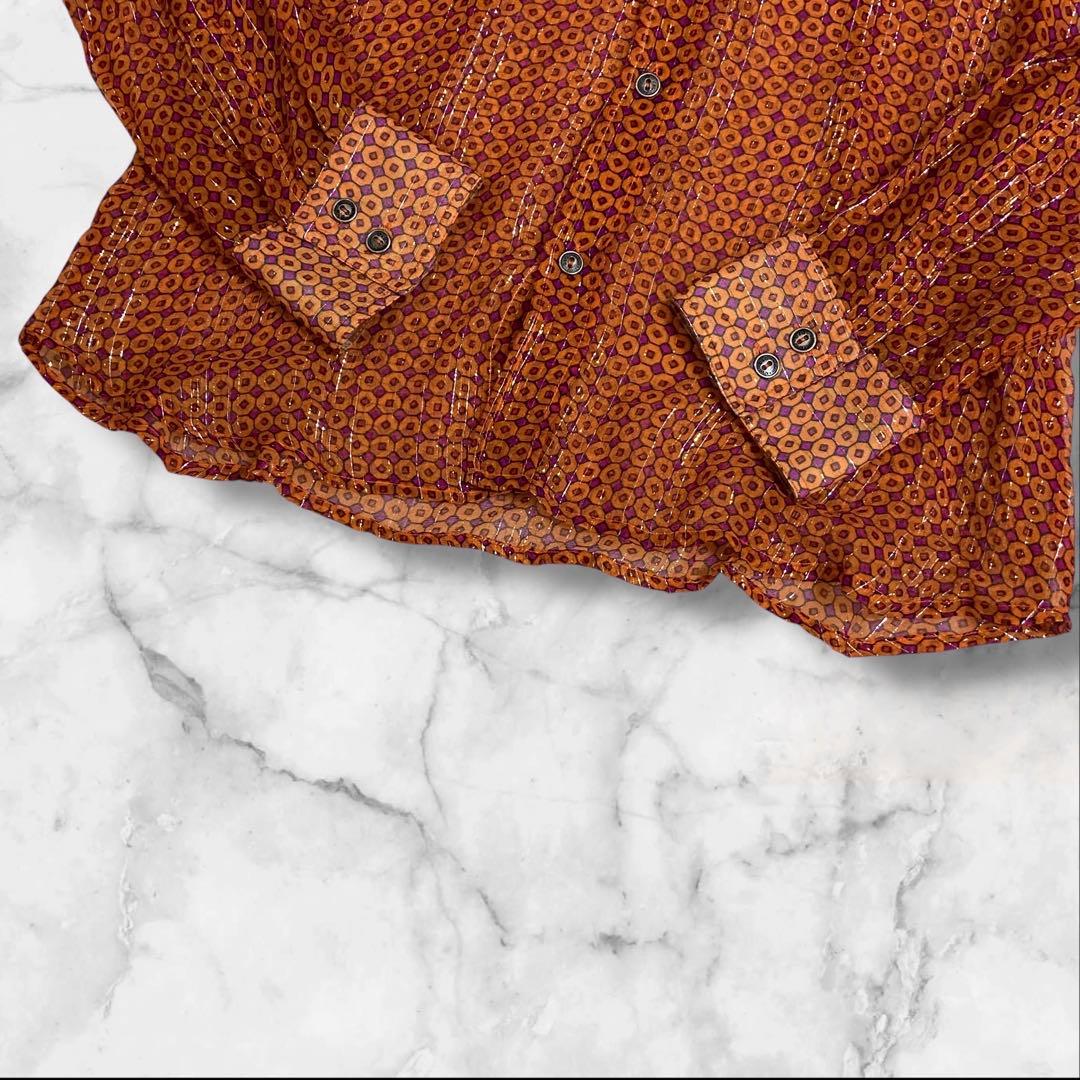 ドルチェ＆ガッバーナ シャツ ラメ オレンジ Lサイズ相当 メンズ