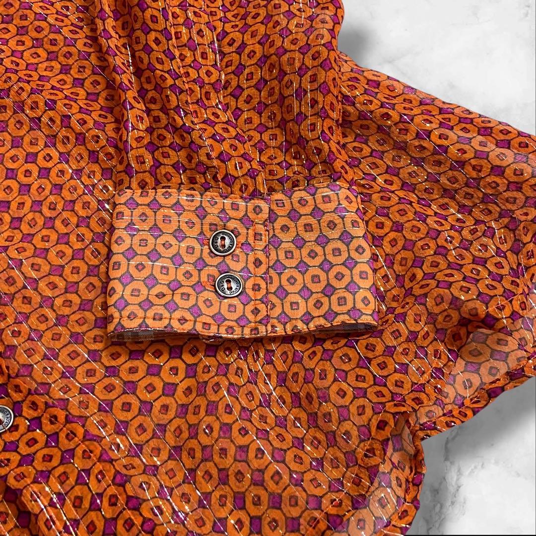 ドルチェ＆ガッバーナ シャツ ラメ オレンジ Lサイズ相当 メンズ