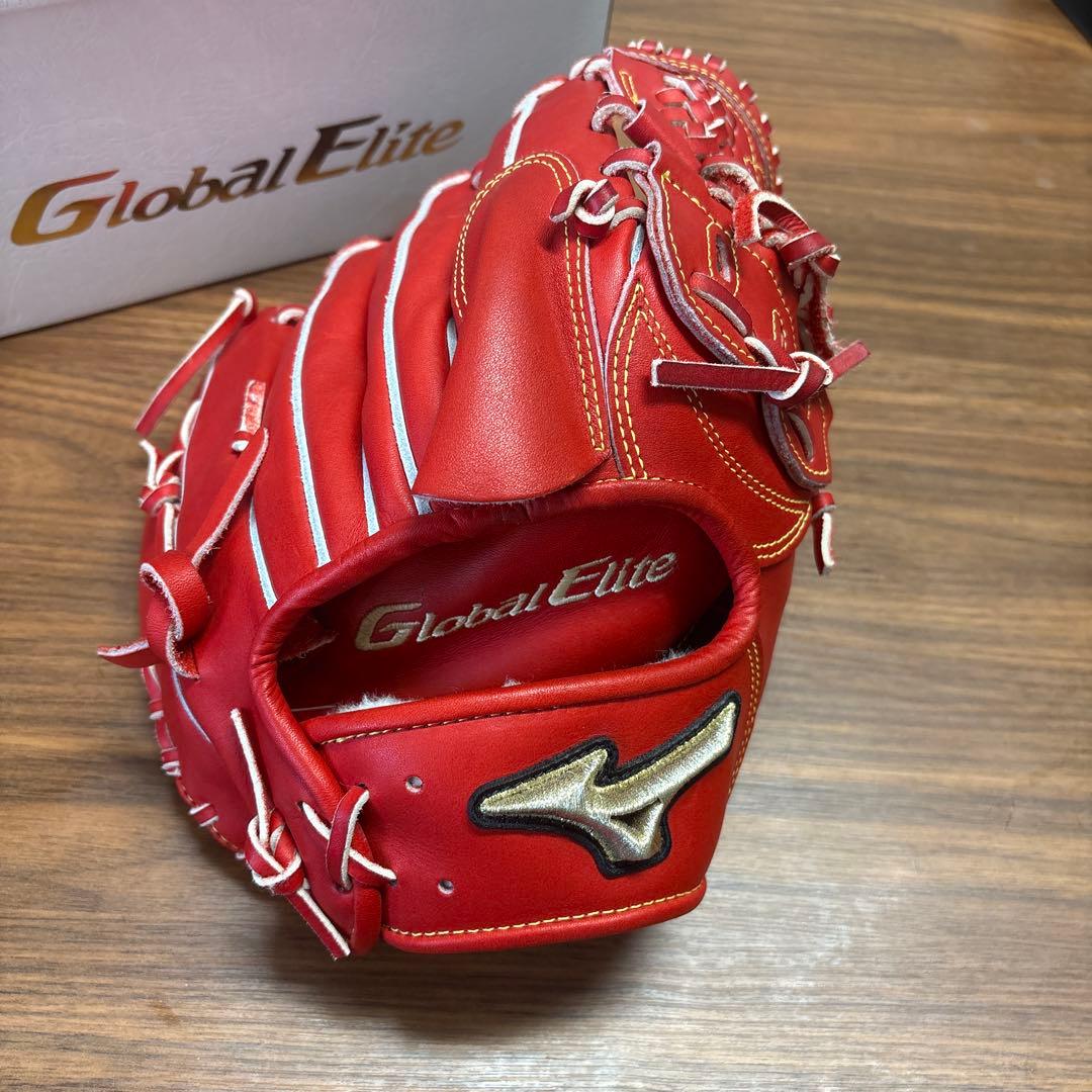 Global Elite 硬式グローブ レッド