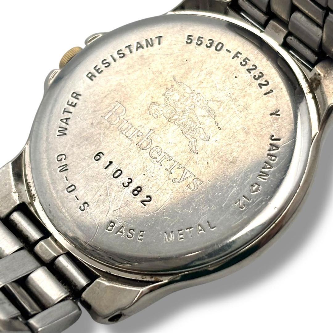 稼働 バーバリー 腕時計 クオーツ コンビ シルバー ゴールド シャドーホース