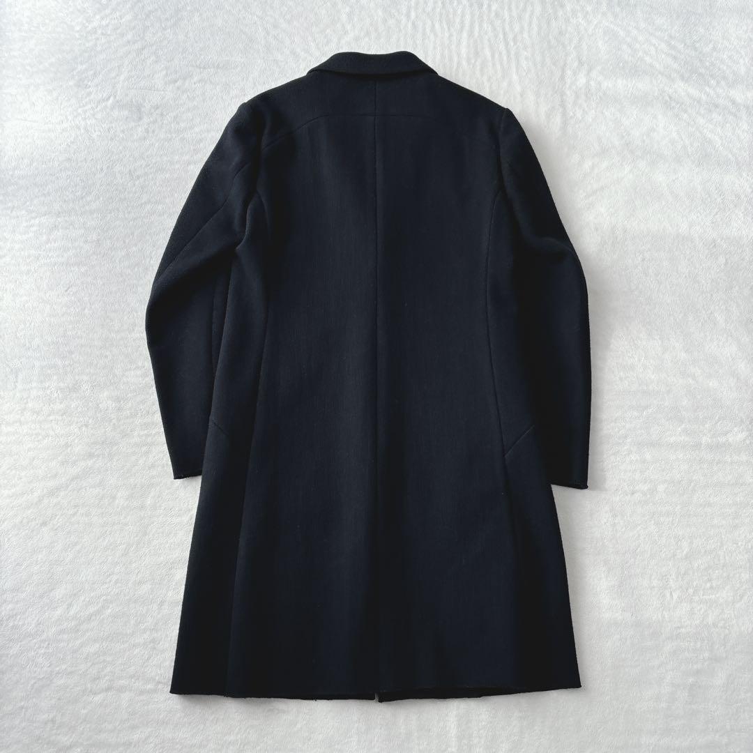【美品】カズユキクマガイアタッチメント　チェスターコート　カシミヤ混　ブラック