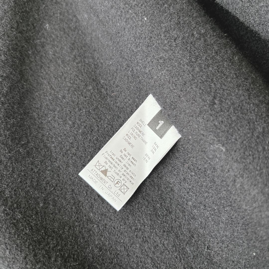 【美品】カズユキクマガイアタッチメント　チェスターコート　カシミヤ混　ブラック