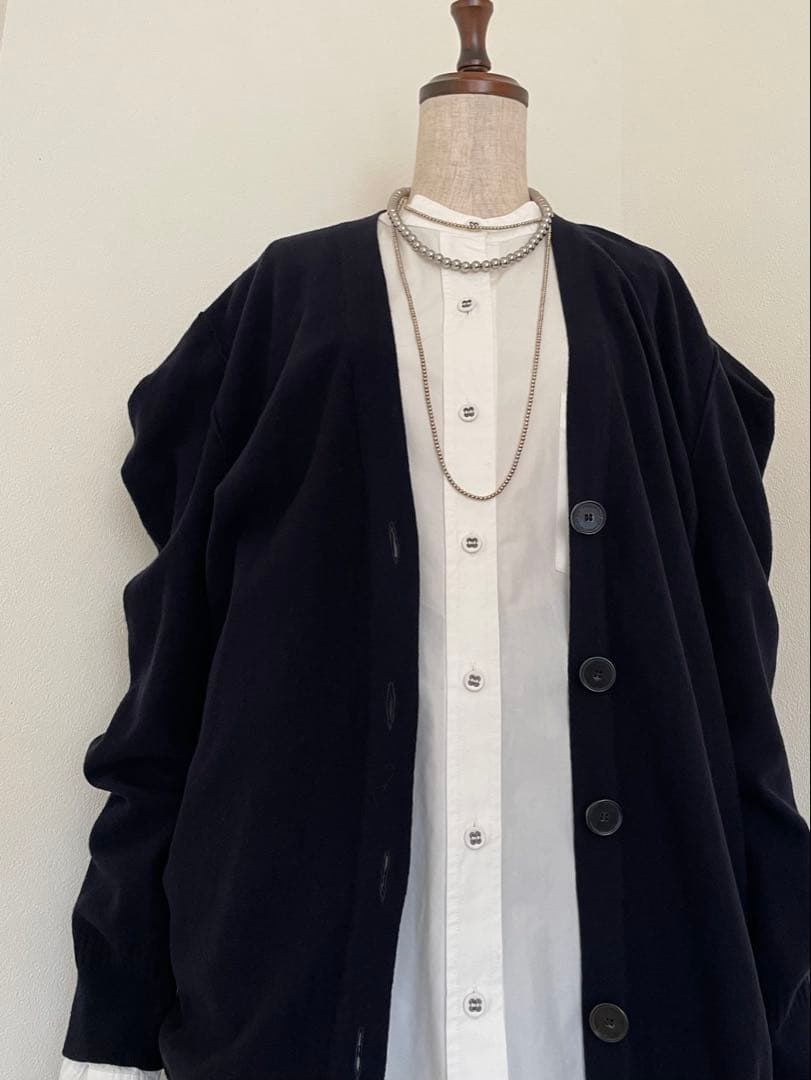 【ステラマッカートニー】立体ショルダー インサイドアウトカーディガン　イタリア製