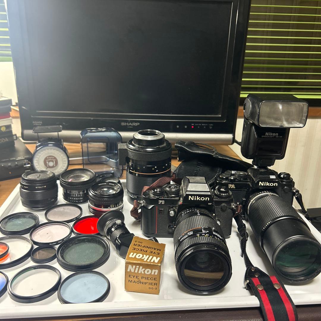 NikonF3.FA2台とその他レンズ他部品おまとめ中古品