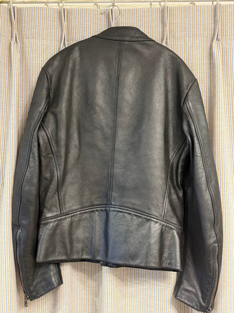 マルジェラ　八の字レザーライダース　44 ブラック