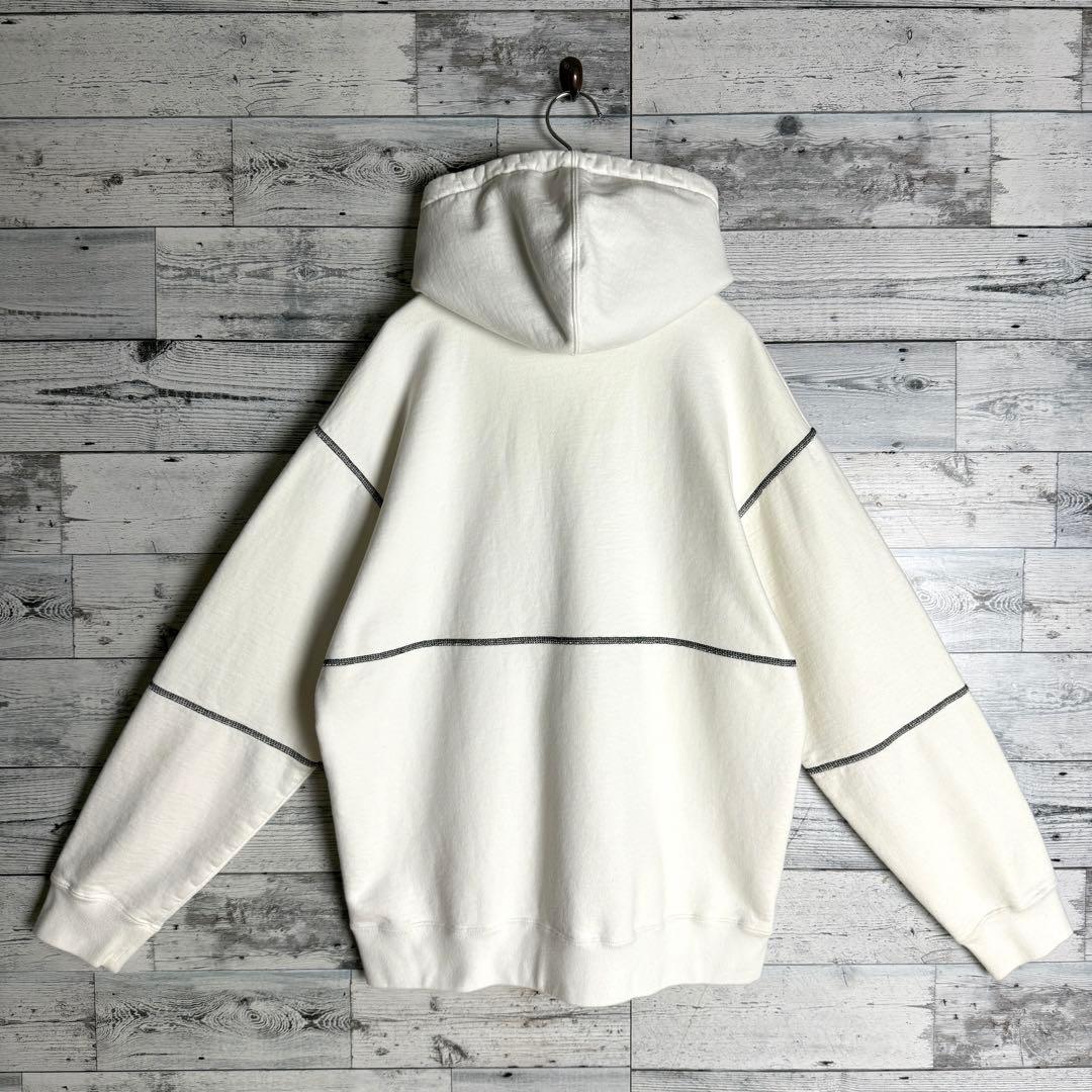 【希少モデル】シュプリーム☆センター刺繍ビッグアーチロゴ パーカー　ホワイト.