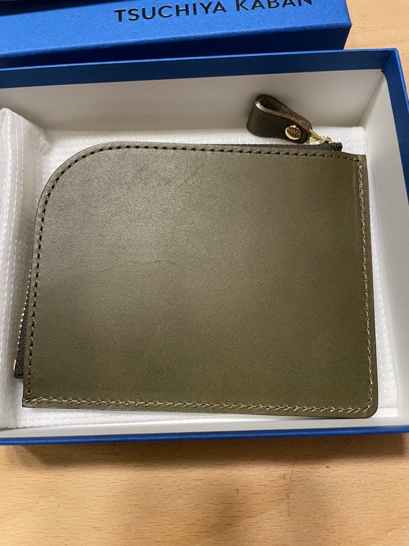 土屋鞄　ナチューラ ヌメ革Lファスナー　限定カラー　カーキグリーン