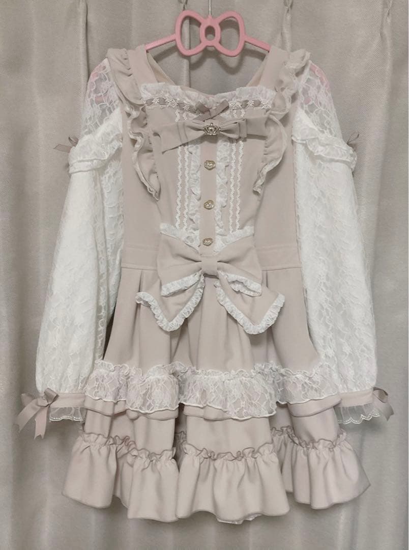 LIZLISA リズリサ ティアラリボンティアードワンピース ピンク