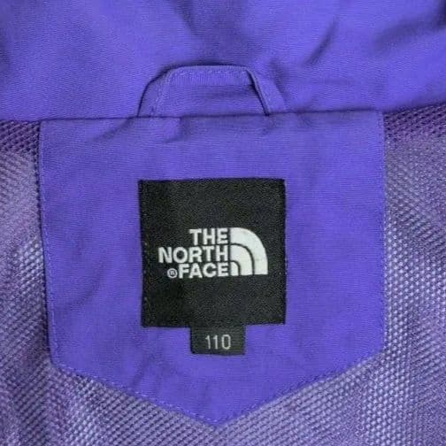 ノースフェイス マウンテンパーカー 刺繍ロゴ 韓国限定 古着 ブラック×パープル