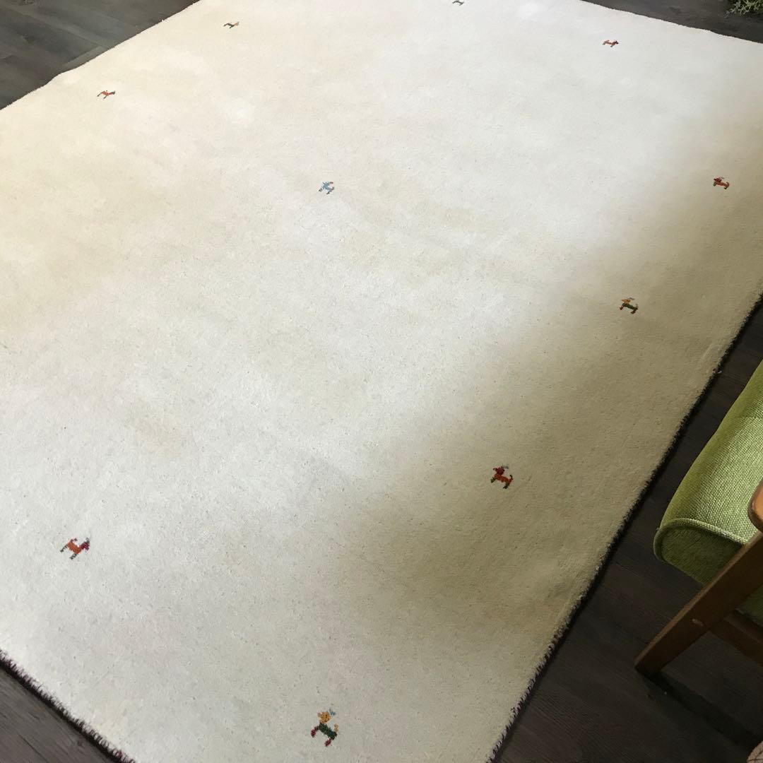 一点限り 201x246cm 3畳 ギャッベ ギャベ ラグ ラグマット 1wh