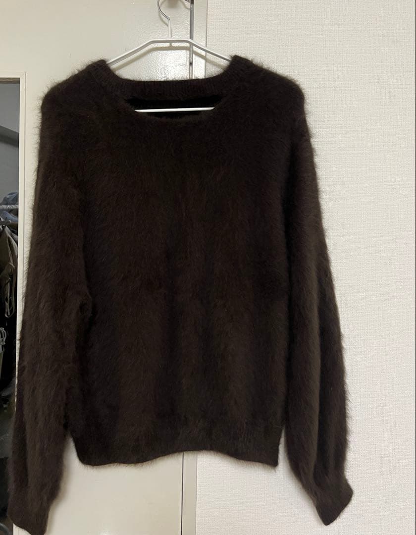 ファーカシミヤセーター　ニット　ブラウン