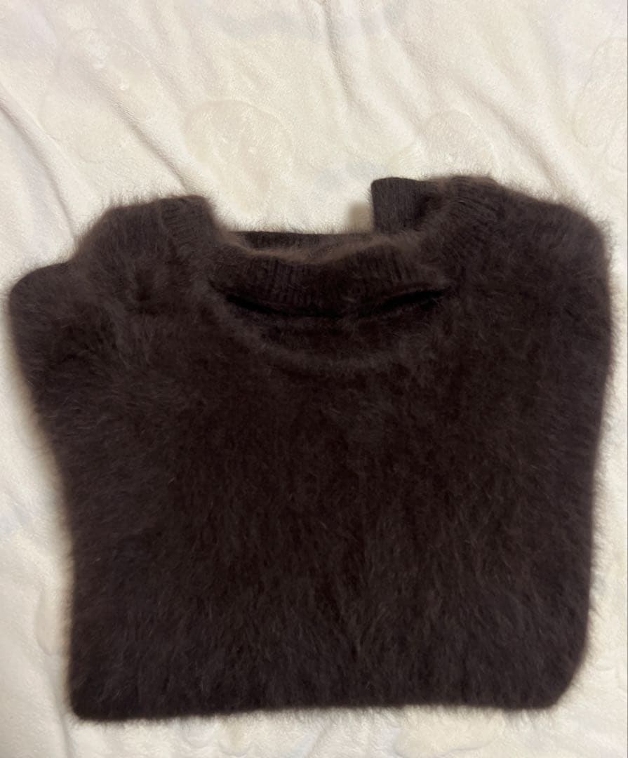 ファーカシミヤセーター　ニット　ブラウン
