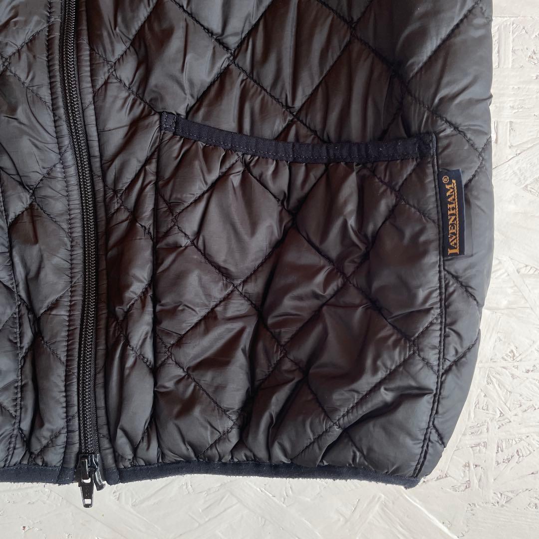 イギリス製【LAVENHAM】キルティング中綿ベスト　ダウンベスト　黒　S