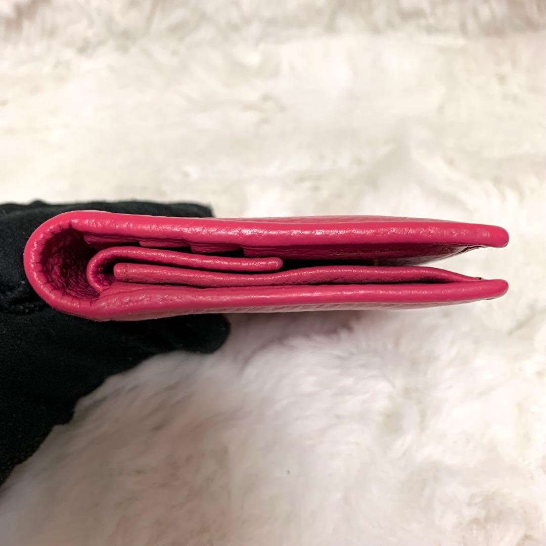 yyytPRADAプラダ　２つ折り財布　サフィアーノレザー　ピンク