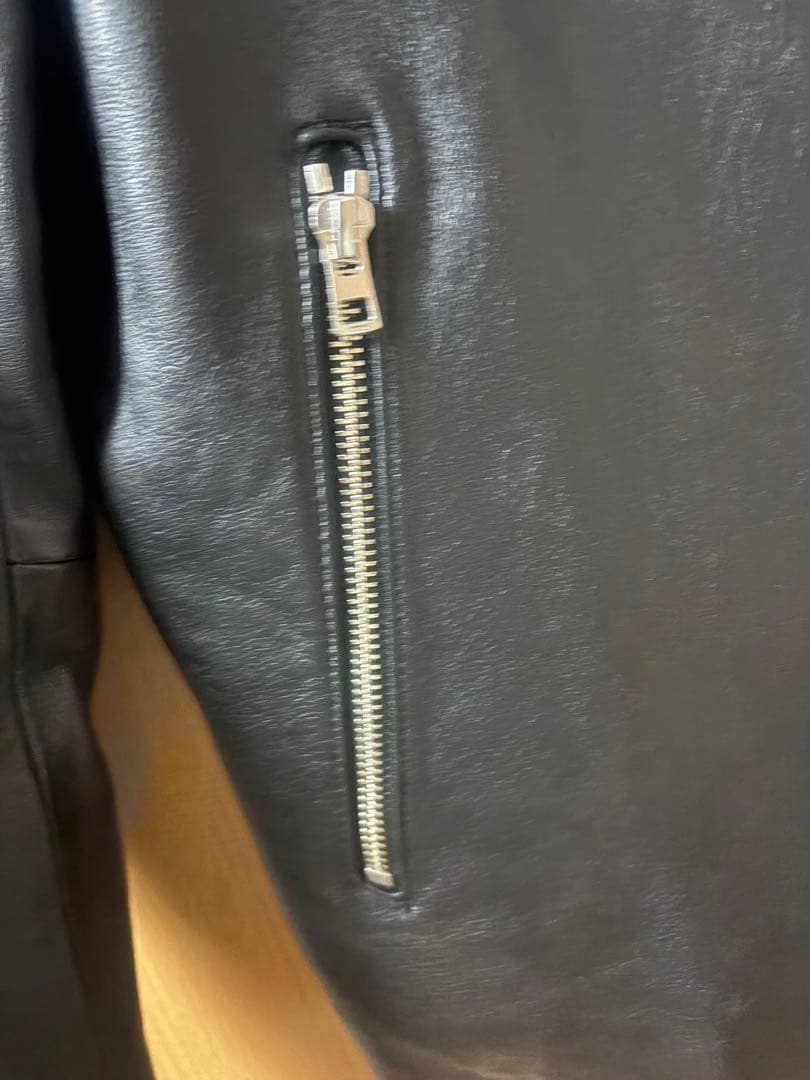 【本革】LIDNM 黒レザーシングルライダースジャケット　Lサイズ