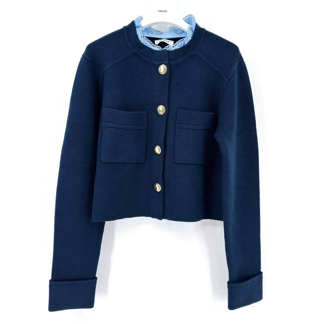 新品 SANDRO サンドロ ニットカーディガン ネイビー マリン 国内未発売