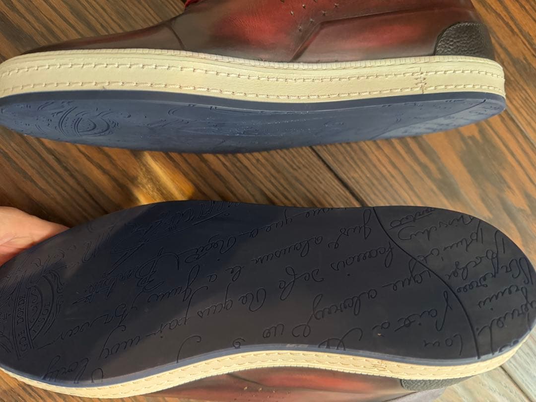 Berluti ダークレッド ハイカットスニーカー