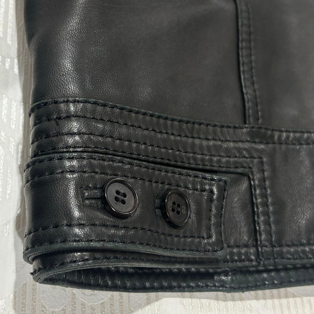 【訳あり】 スタッドオム レザージャケット ライダース 4ポケット ジップアップ