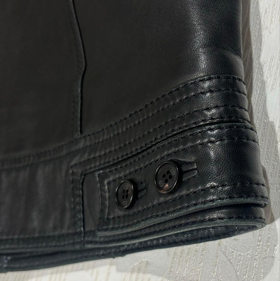 【訳あり】 スタッドオム レザージャケット ライダース 4ポケット ジップアップ