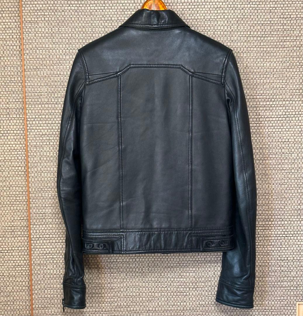 【訳あり】 スタッドオム レザージャケット ライダース 4ポケット ジップアップ