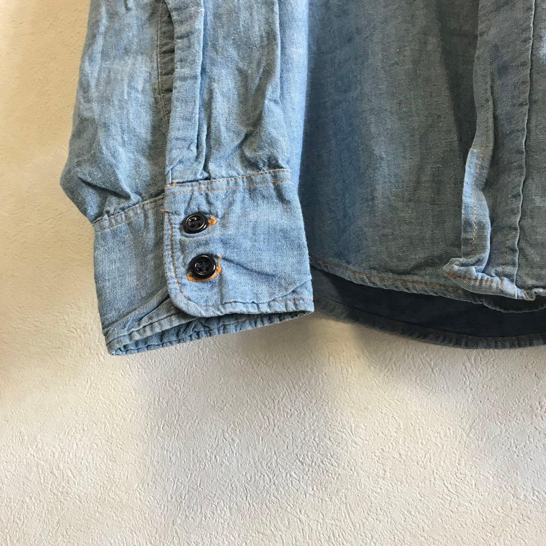 70s リーバイス BIG E刺繍 オレンジタブ シャンブレーシャツ Lサイズ