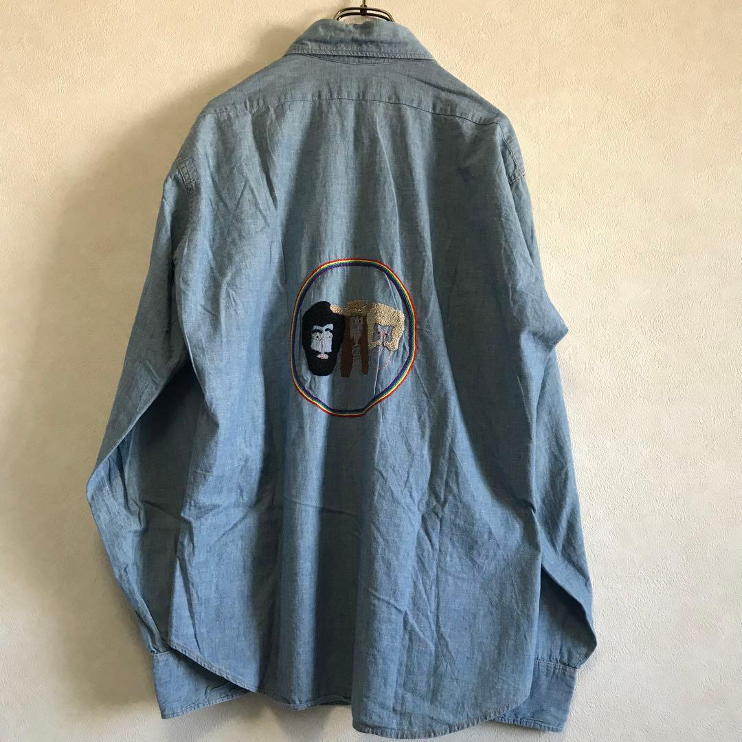 70s リーバイス BIG E刺繍 オレンジタブ シャンブレーシャツ Lサイズ