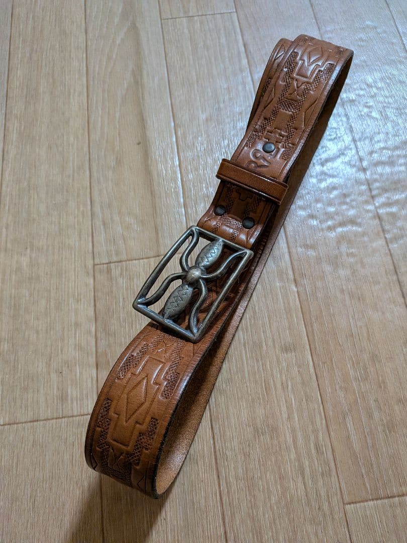 RRL エンボス加工レザーベルト　新品未使用