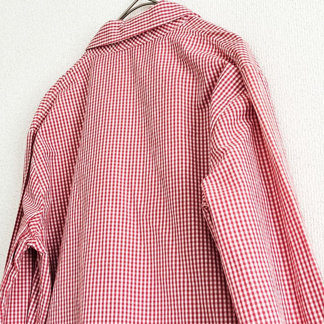 美品 45rpm ギンガムチェック タックスキッパーブラウス コットン 3 赤